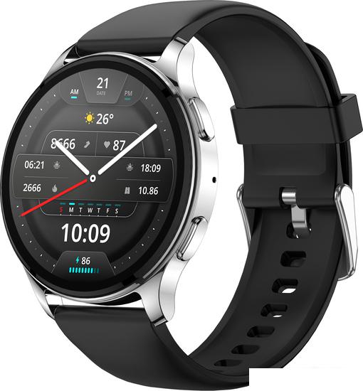 Умные часы Amazfit POP 3R (серебристый, с силиконовым ремешком) - фото