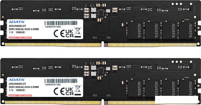 Оперативная память ADATA 2x8ГБ DDR5 5600 МГц AD5U56008G-DT - фото