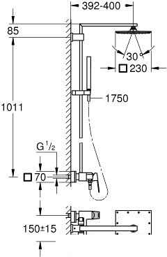 Душевая система Grohe Euphoria Cube XXL System 230 [23147001] - фото