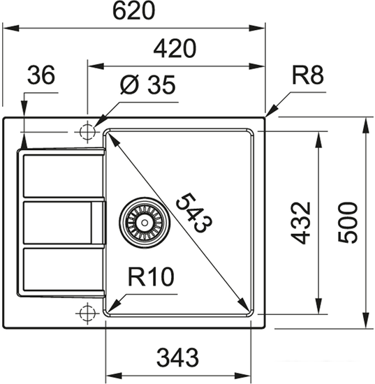 Кухонная мойка Franke Sirius 2.0 S2D 611-62 (500) Tectonite 143.0628.364 (сахара) - фото