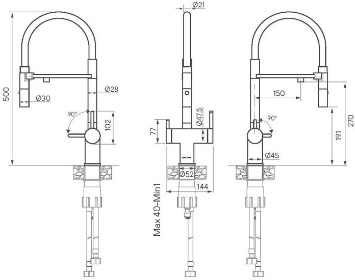 Смеситель Paulmark Gravity Gr213188-G - фото