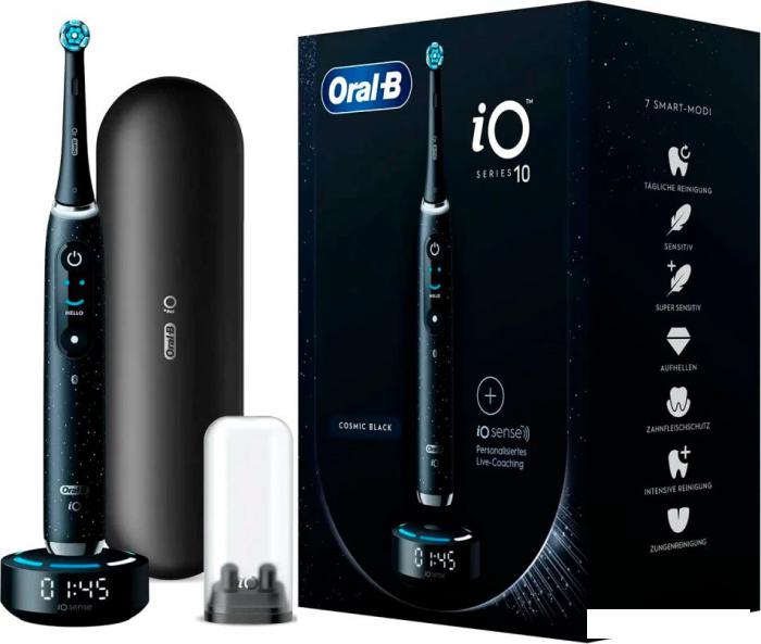 Электрическая зубная щетка Oral-B iO 10 Series 10 Cosmic Black (черный) - фото