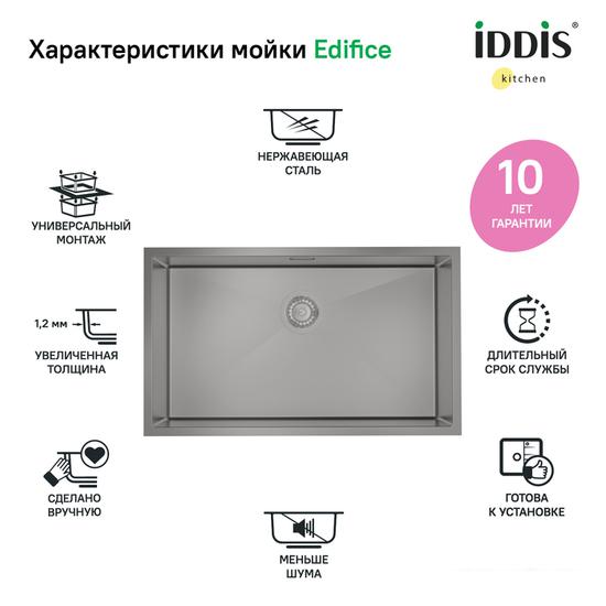 Кухонная мойка IDDIS Edifice EDI74G0i77 - фото