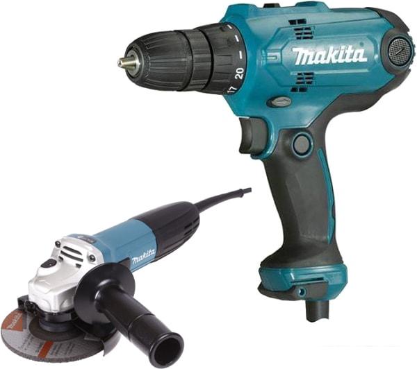 Набор электроинструментов Makita DK0121 (DF0300 + GA5030) - фото