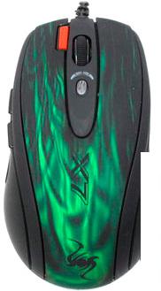 Игровая мышь A4Tech A4-XL-750BK-Green Fire - фото