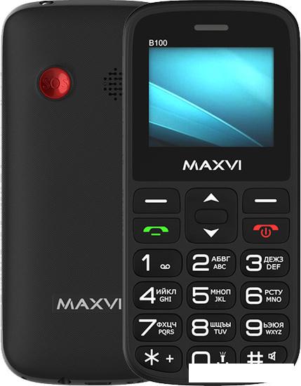 Кнопочный телефон Maxvi B100 (черный) - фото