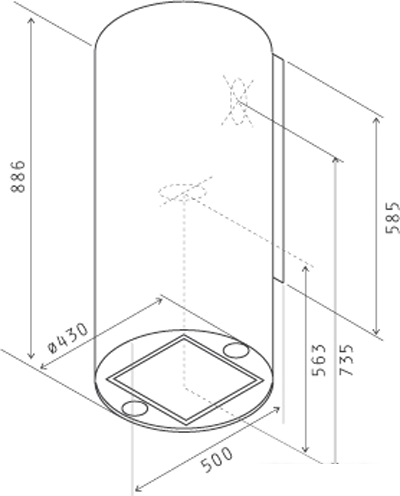 Кухонная вытяжка Jetair Pipe IX/A/43 PRF0099288A - фото