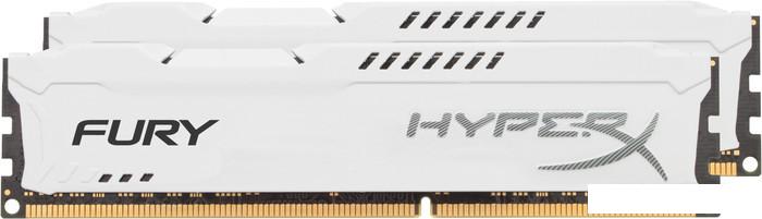 Оперативная память HyperX Fury White 2x4GB KIT DDR3 PC3-12800 HX316C10FWK2/8 - фото