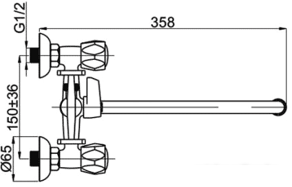 Смеситель Rubineta C-1 Cross (K) (C1SK06) - фото