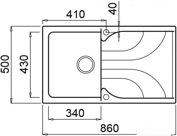 Кухонная мойка Elleci Ego 400 Nero Pietra G54 - фото