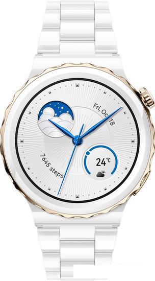 Умные часы Huawei Watch GT 3 Pro Ceramic 43 мм (белый/керамика) - фото