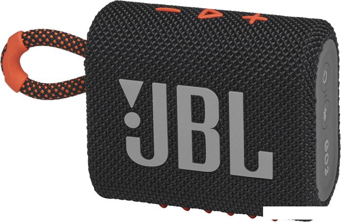 Беспроводная колонка JBL Go 3 (черный/оранжевый) - фото