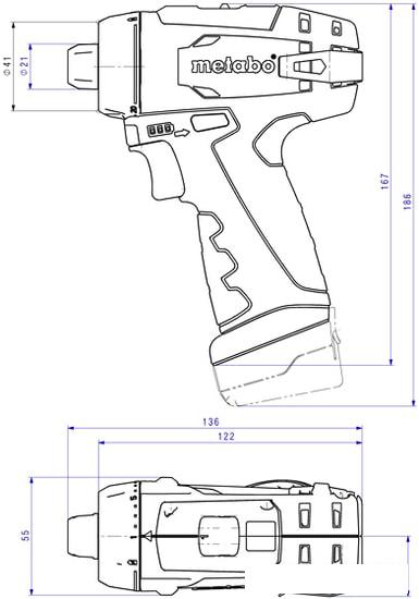 Дрель-шуруповерт Metabo BS Basic 600984500 (с 2-мя АКБ, кейс) - фото