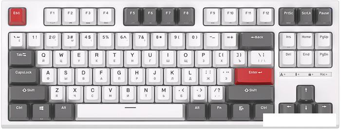 Клавиатура Royal Kludge RK-R87 RGB (белый, RK Red) - фото