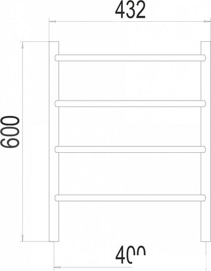 Полотенцесушитель Granula Виста 40x60 D32 (кнопка) - фото