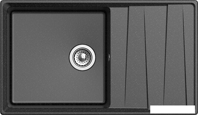 Кухонная мойка GranFest GF-LV-860L (черный) - фото