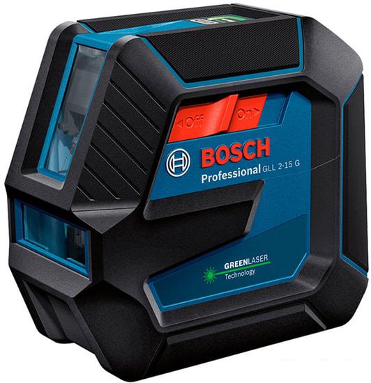 Лазерный нивелир Bosch GLL 2-15 G Professional 0601063W02 (LB 10 + DK 10, кейс) - фото