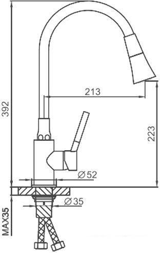 Смеситель FRAP F4044-6 - фото