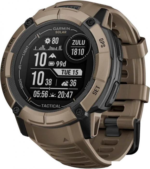 Умные часы Garmin Instinct 2x Solar Tactical Edition (светло-коричневый) - фото