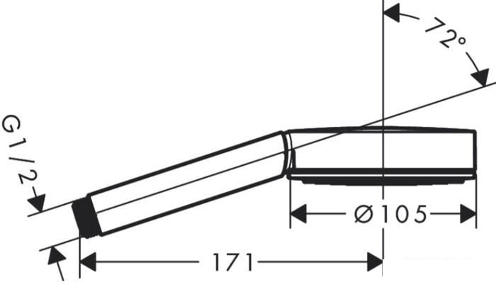 Душевая лейка Hansgrohe Pulsify S 105 1jet 24120670 (черный матовый) - фото