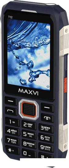 Кнопочный телефон Maxvi T12 (синий) - фото