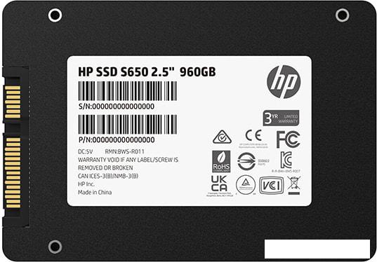 SSD HP S650 960GB 345N0AA - фото