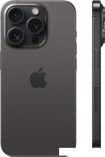 Смартфон Apple iPhone 15 Pro Dual SIM 128GB (черный титан) - фото