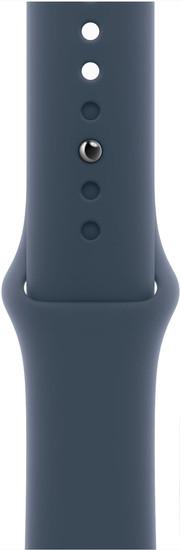 Умные часы Apple Watch Series 9 41 мм (алюминиевый корпус, серебристый/грозовой синий, спортивный силиконовый ремешок M/L) - фото