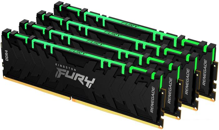 Оперативная память Kingston FURY Renegade RGB 4x8GB DDR4 PC4-25600 KF432C16RBAK4/32 - фото