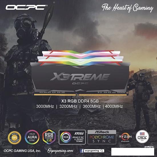 Оперативная память OCPC X3 RGB Black 2x32ГБ DDR4 3200 МГц MMX3A2K64GD432C16 - фото