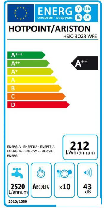 Посудомоечная машина Hotpoint-Ariston HSIO 3O23 WFE - фото