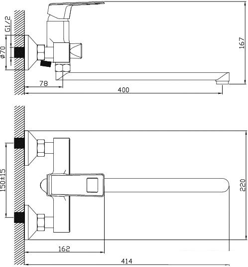 Смеситель Diadonna D78-222116HG - фото