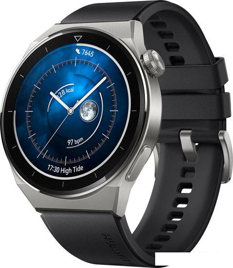 Умные часы Huawei Watch GT 3 Pro Titanium 46 мм (серый/черный) - фото