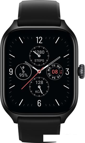 Умные часы Amazfit GTS 4 (черный, с черным ремешком из фторэластомера) - фото