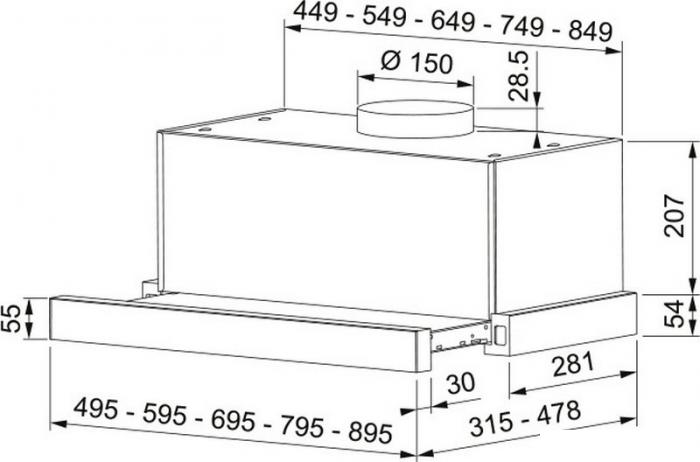 Кухонная вытяжка Franke Touch WH 50 315.0702.969 - фото