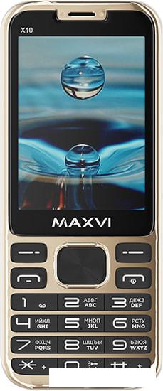 Мобильный телефон Maxvi X10 (золотистый) - фото