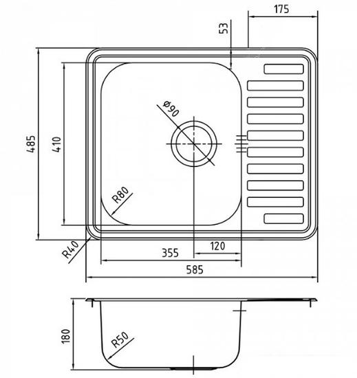 Кухонная мойка IDDIS Strit STR58SDi77 - фото