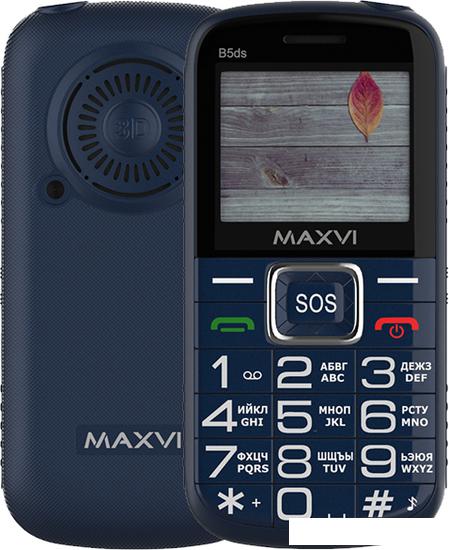 Кнопочный телефон Maxvi B5ds (синий) - фото