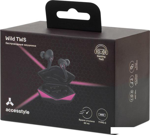 Наушники AccesStyle Wild TWS (черный/фиолетовый) - фото