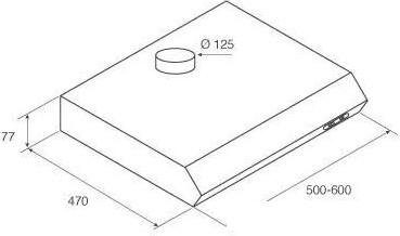 Кухонная вытяжка Jetair Light WH/F/50 PRF0094427A - фото