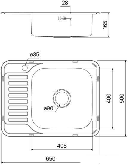 Кухонная мойка IDDIS Basic BAS65SRi77 - фото