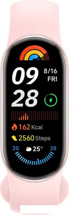 Фитнес-браслет Xiaomi Smart Band 9 (розовое золото, с розовым силиконовым ремешком, международная версия) - фото