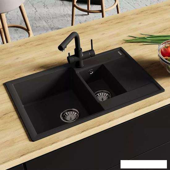 Кухонная мойка Lemark Ramza 9910037 (черный) - фото