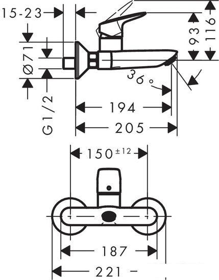 Смеситель Hansgrohe Logis 71225000 - фото