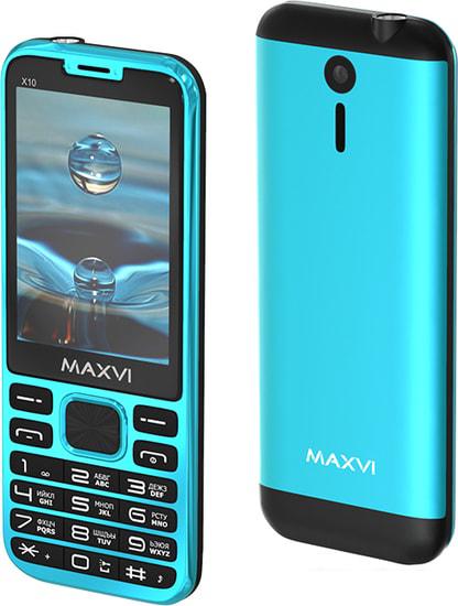 Мобильный телефон Maxvi X10 (голубой) - фото