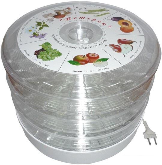 Сушилка для овощей и фруктов Спектр-Прибор Ветерок ЭСОФ-0,5/220 (3 поддона, прозрачный) - фото