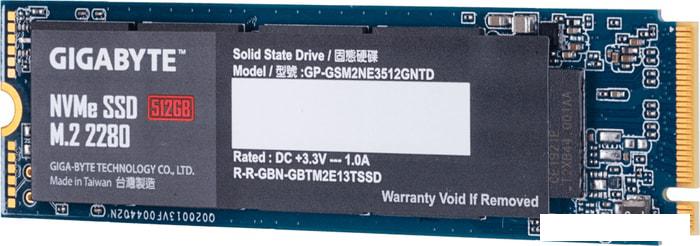 SSD Gigabyte NVMe 512GB GP-GSM2NE3512GNTD - фото