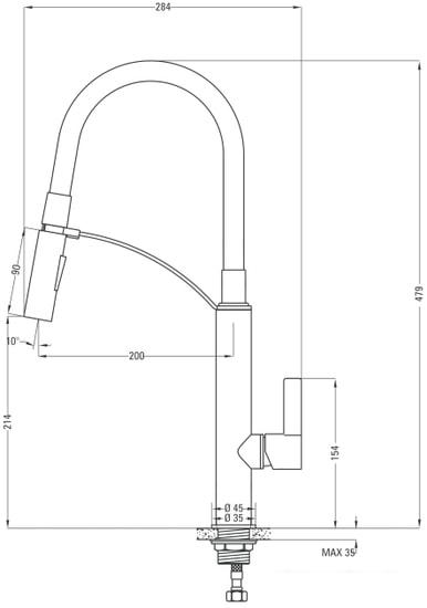 Смеситель Deante Gerbera BGB W720 - фото