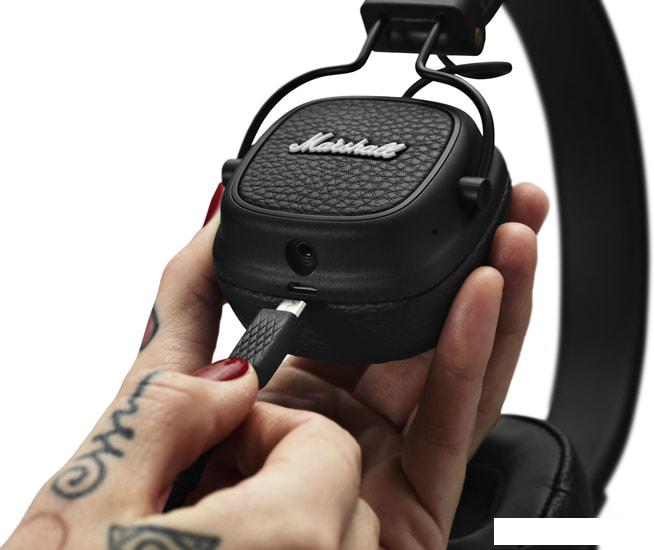 Наушники с микрофоном Marshall Major III Bluetooth (черный) - фото
