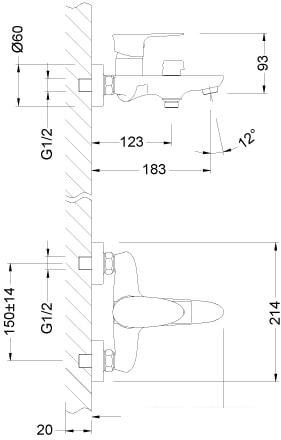 Смеситель Lemark Nero LM0214C - фото